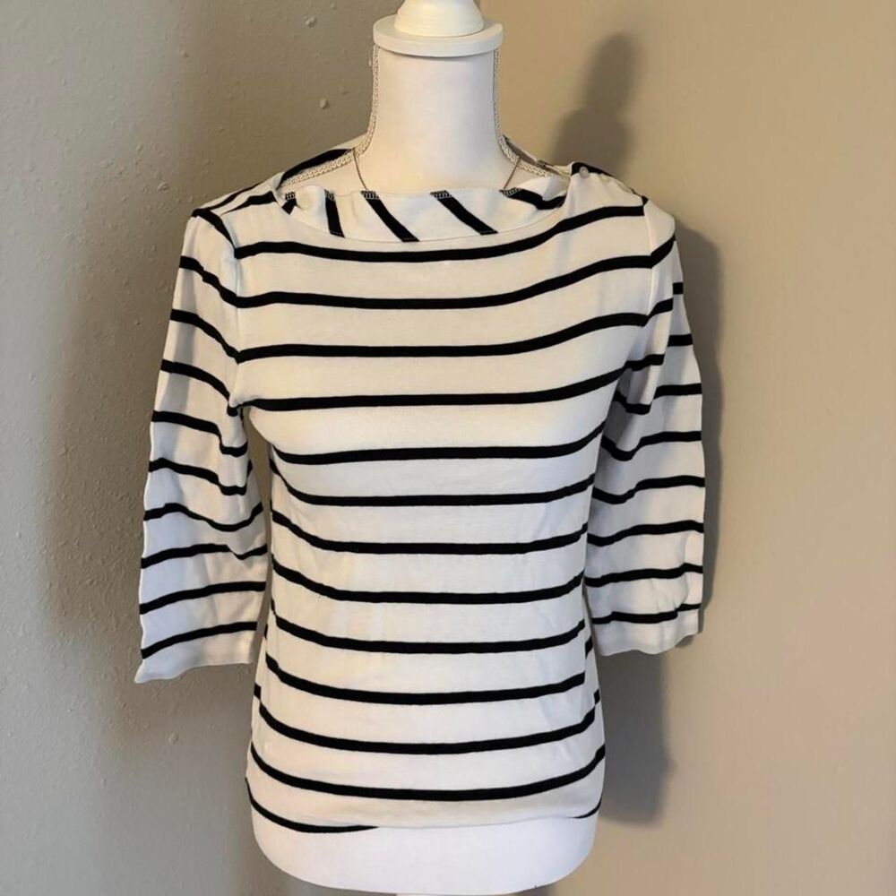 lauren ralph lauren boatneck striped long sleeve